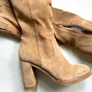 Dolce Vita knee high suede tan boots size 7
